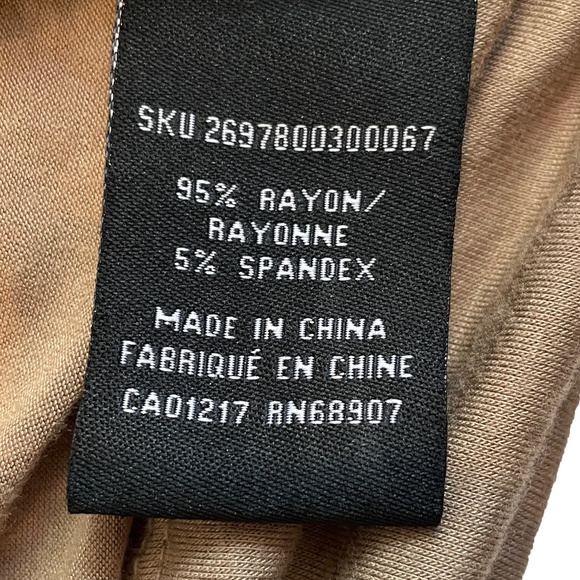 BNWOT Le Chateau Cowl Neck Short Sleeve Tunic in Tan Size XXS - Picture 4 of 5